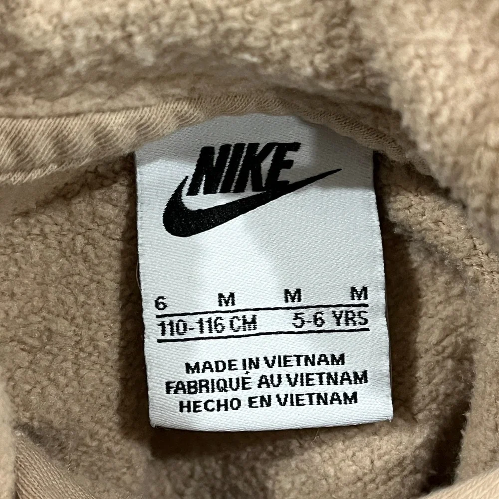 Nike Sportswear Club Hoodie Kids 6M (5-6 Years) Brown Fleece Lined Warm Winter